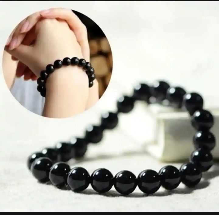 Black Bracelet, Simple black pearl bracelet for girls and boys