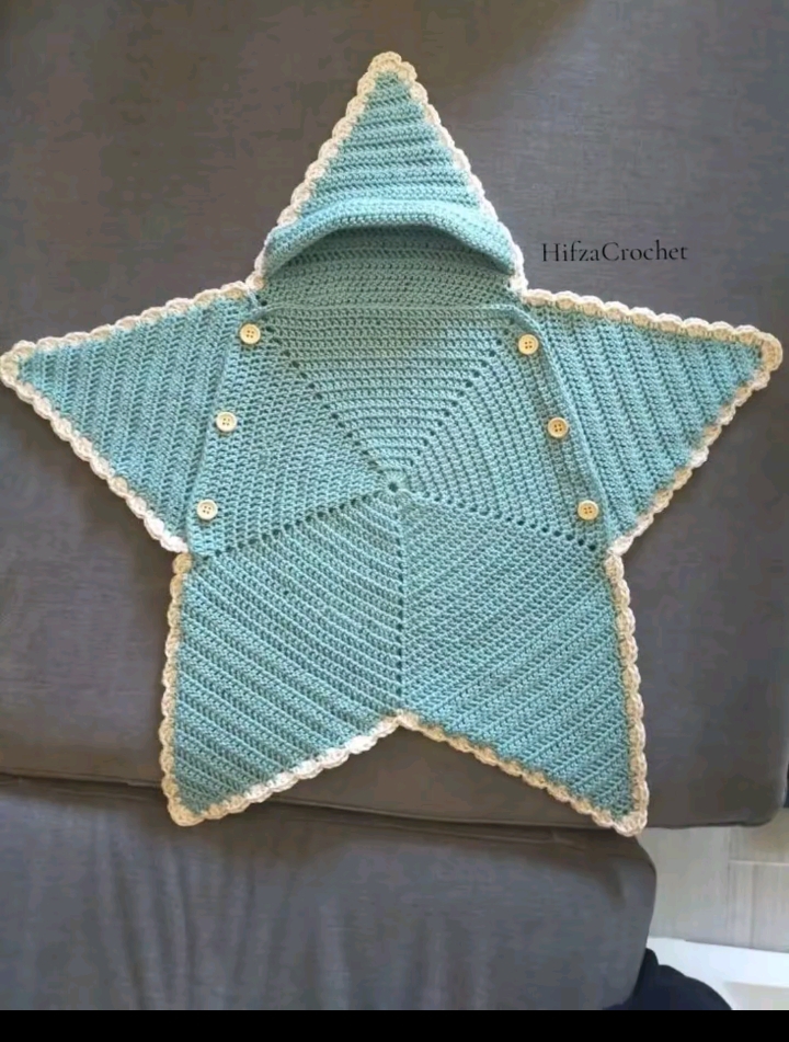 Baby Crochet Star Pocket Blanket Swaddle Suit