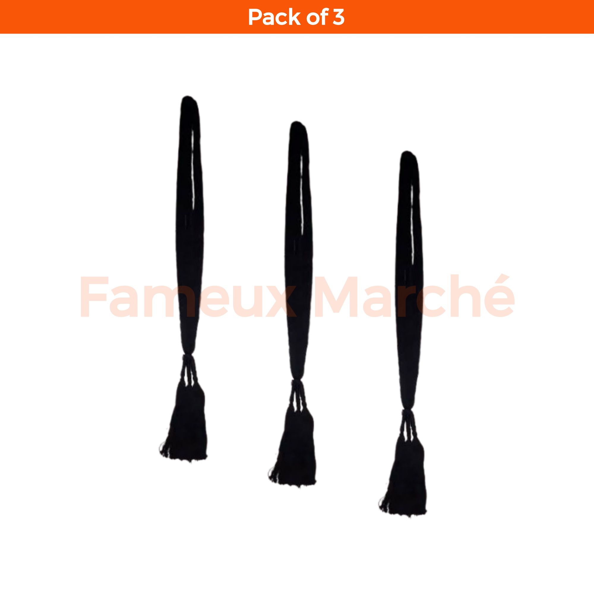 Simple Tassel Parandas Pack of 3, 2, 1 | Sindhi Paranda | Reshmi Hair Extensions Black | Traditional Hair Accessories