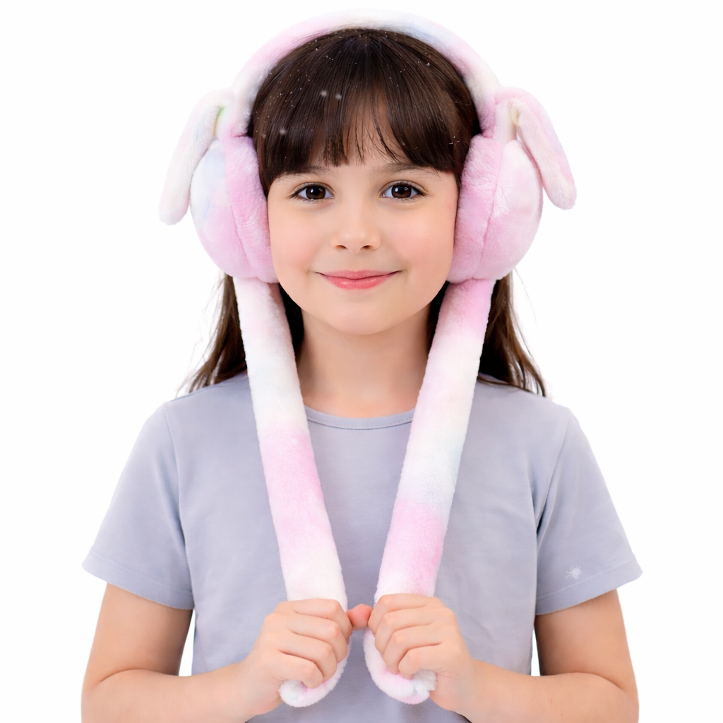 Trending Moving Ear Plush Earmuffs for Kids - Winter Earmuffs for Kids & Chu Chu Sound -  Bunny Earmuffs For Girls - Faux Fur Warm Ear Muffs for Girls, Boys, Women & Cold Weather Protection  (High Quality)