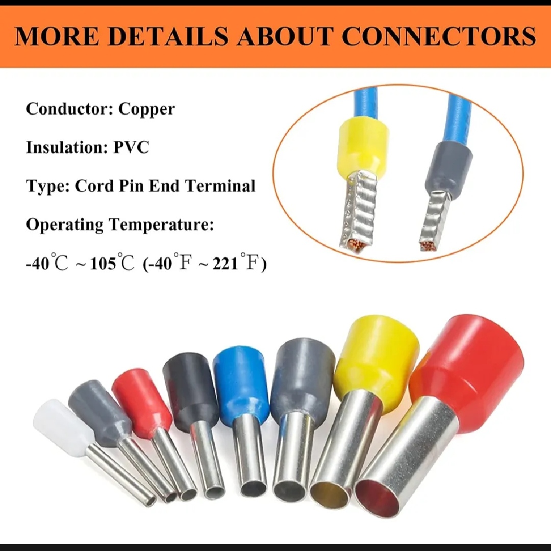 400PCS Cord Pin End Bootlace Ferrule Crimp Terminals Cable Wire Connectors Kit