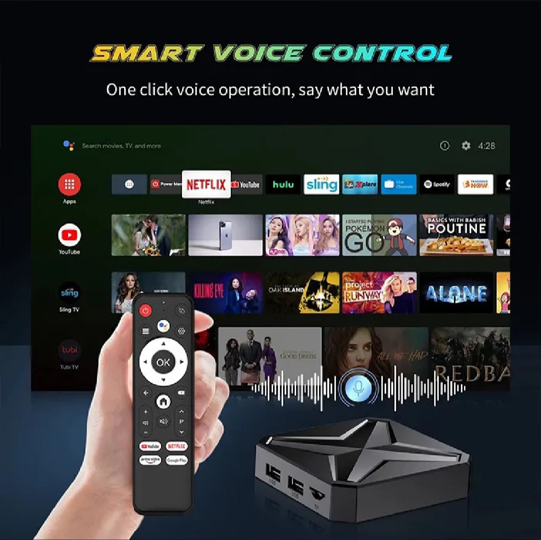 【Highly Recommended】MASTER+ Android TV BOX | Original 2GB RAM & 8GB ROM (Showing 8/128GB)| Android 17.1 | Bluetooth | voice Remote | Including Free Live TV Channels, Movies, & Webseries apps