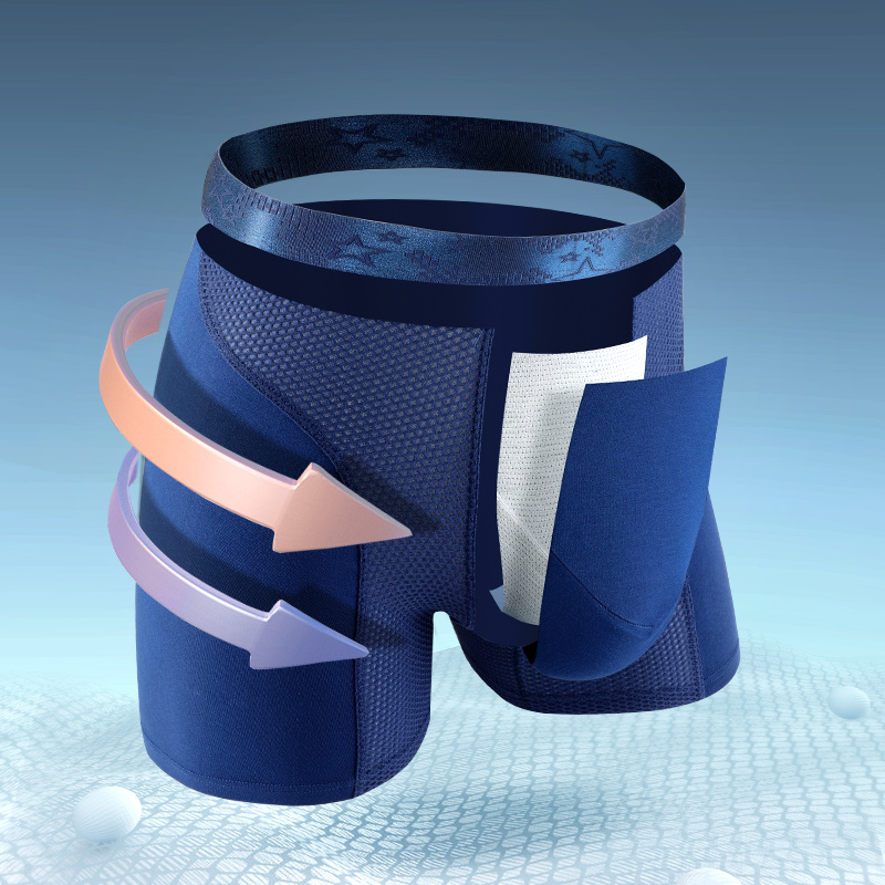 Extended sports underwear, men's boxer shorts, Modal anti-leg abrasion running, large size breathable training quadrangle shorts