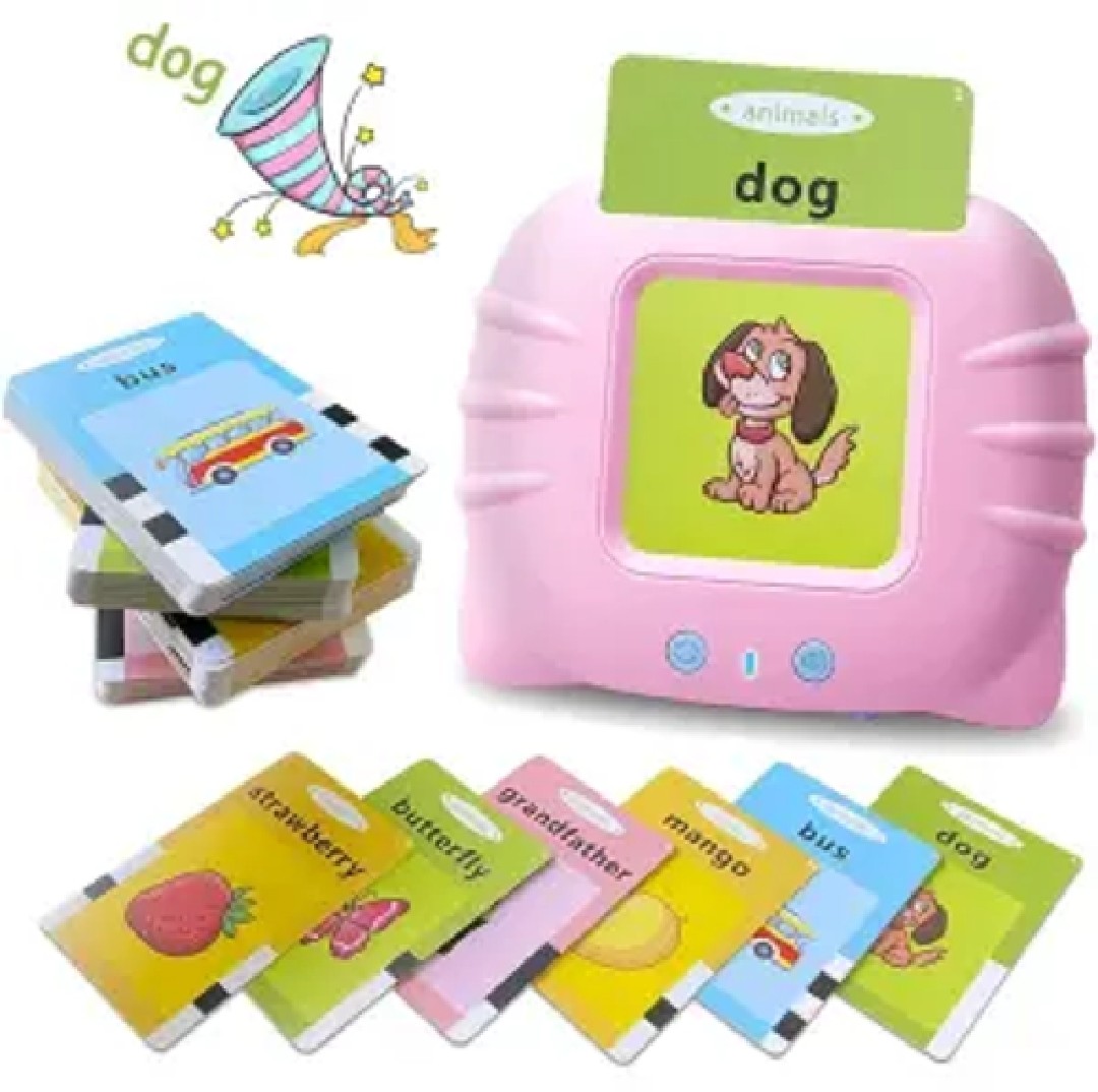 Early Learning Educational Toy Talking Flash cards| Early Education Learning Device Toy Talking cards Learning Toys for Toddlers - Montessori early learning Toys Flash Cards reader