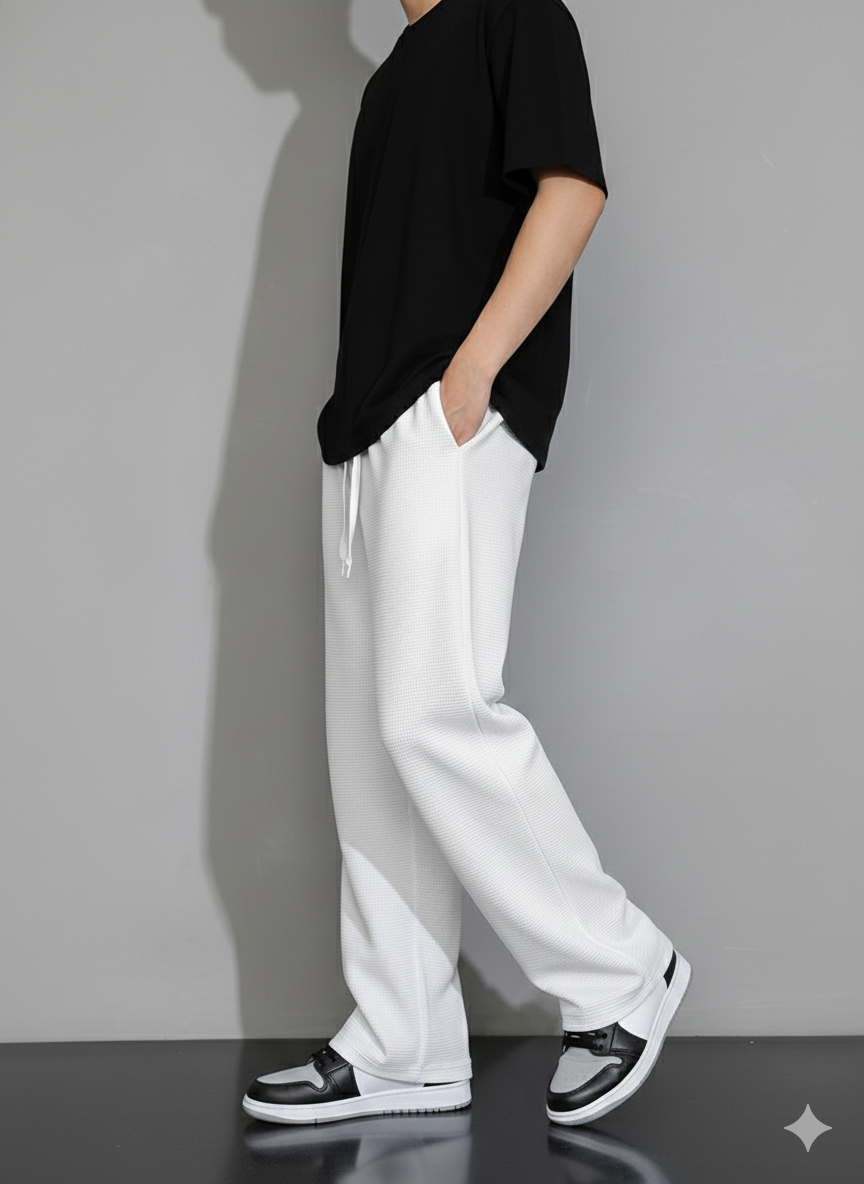 mens loose bottom trouser in  stretchable Jersey fabric