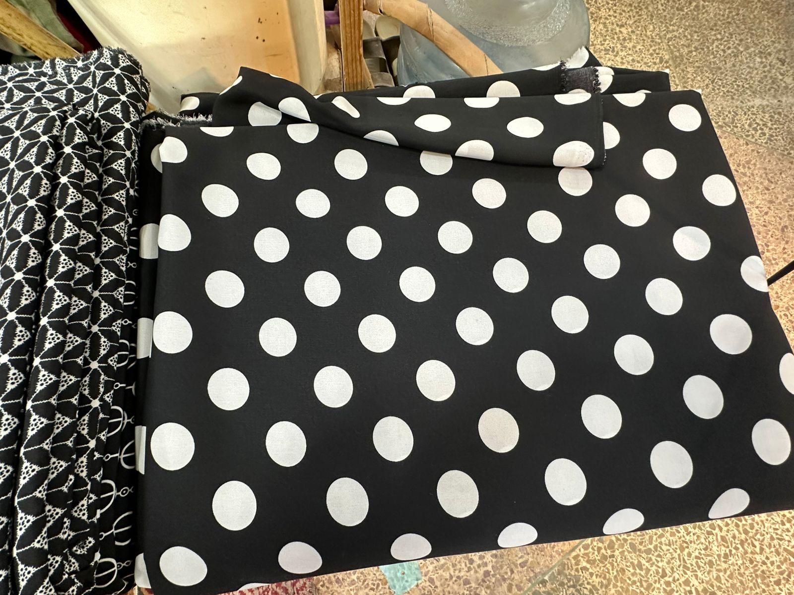 polka dot unstitched linen, cotton and georgett fabric in different colours price in Pakistan