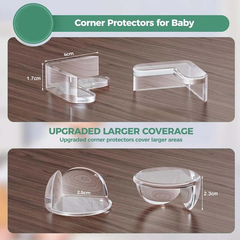 Table Corner Protector Transparent Self-Adhesive Anti-Collision Furniture Corner Protector 4-Pcs