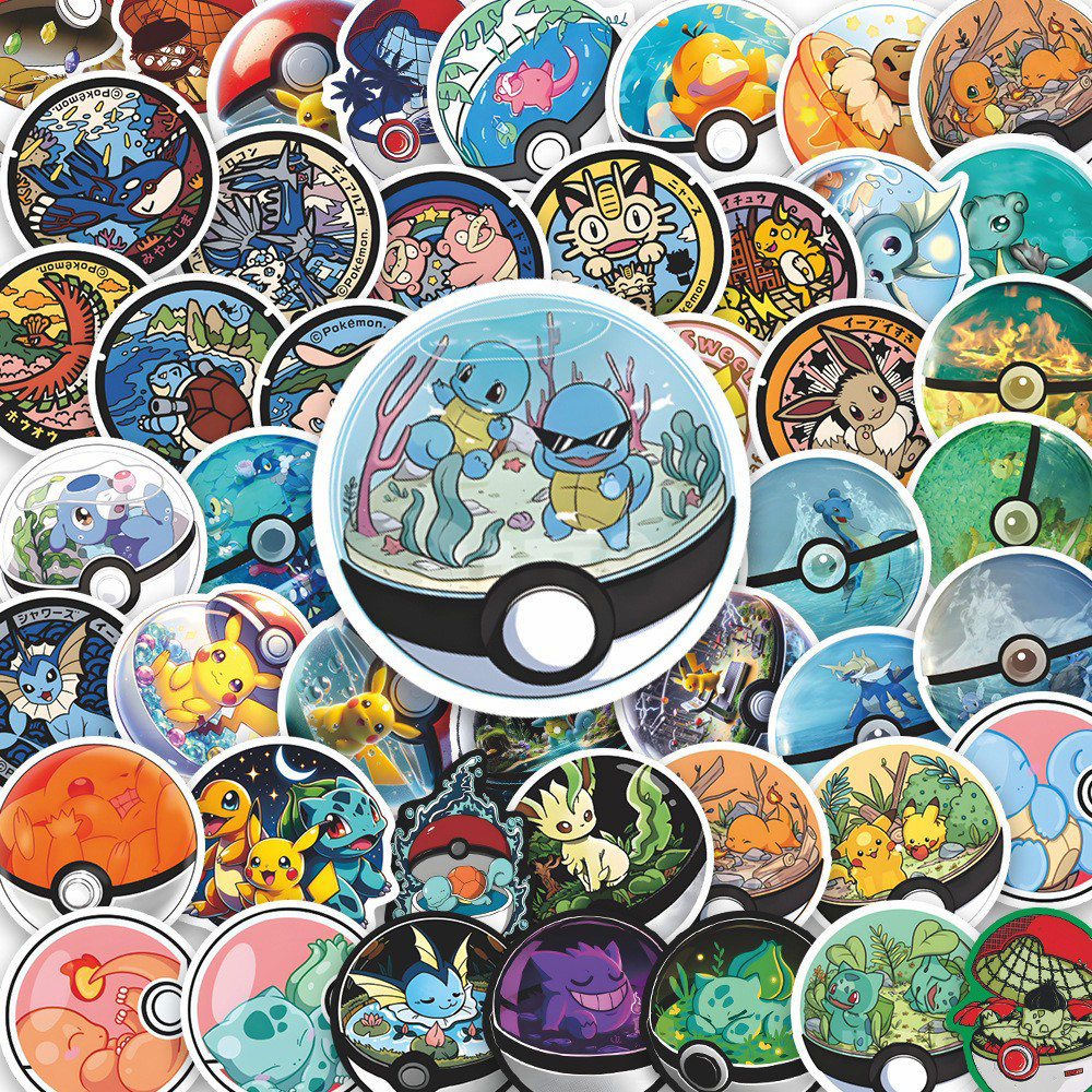 10/30/71pcs Funny Pokemon Anime Pikachu Stickers Cartoon Poke Ball Decals DIY Laptop Phone Bike Stationery Classic Toys Sticker