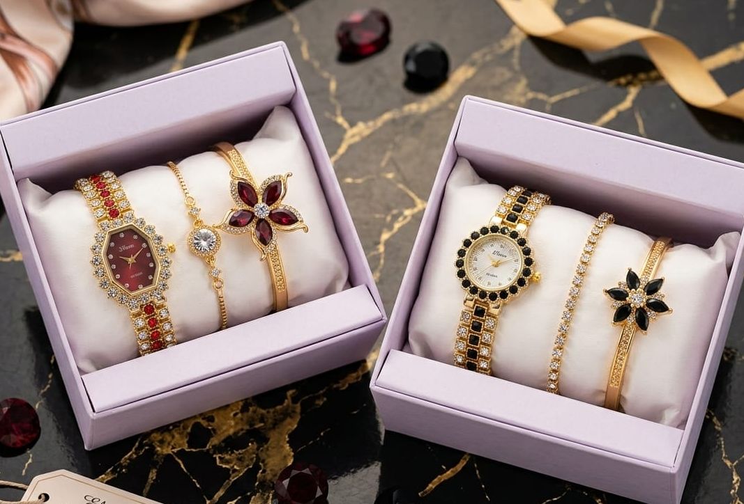 Jewelry For Women Girls Women's Fashion Trend Luxury stone Quartz Watch (Random design) stone  Bracelet Best for Gift by Gleam & Grace