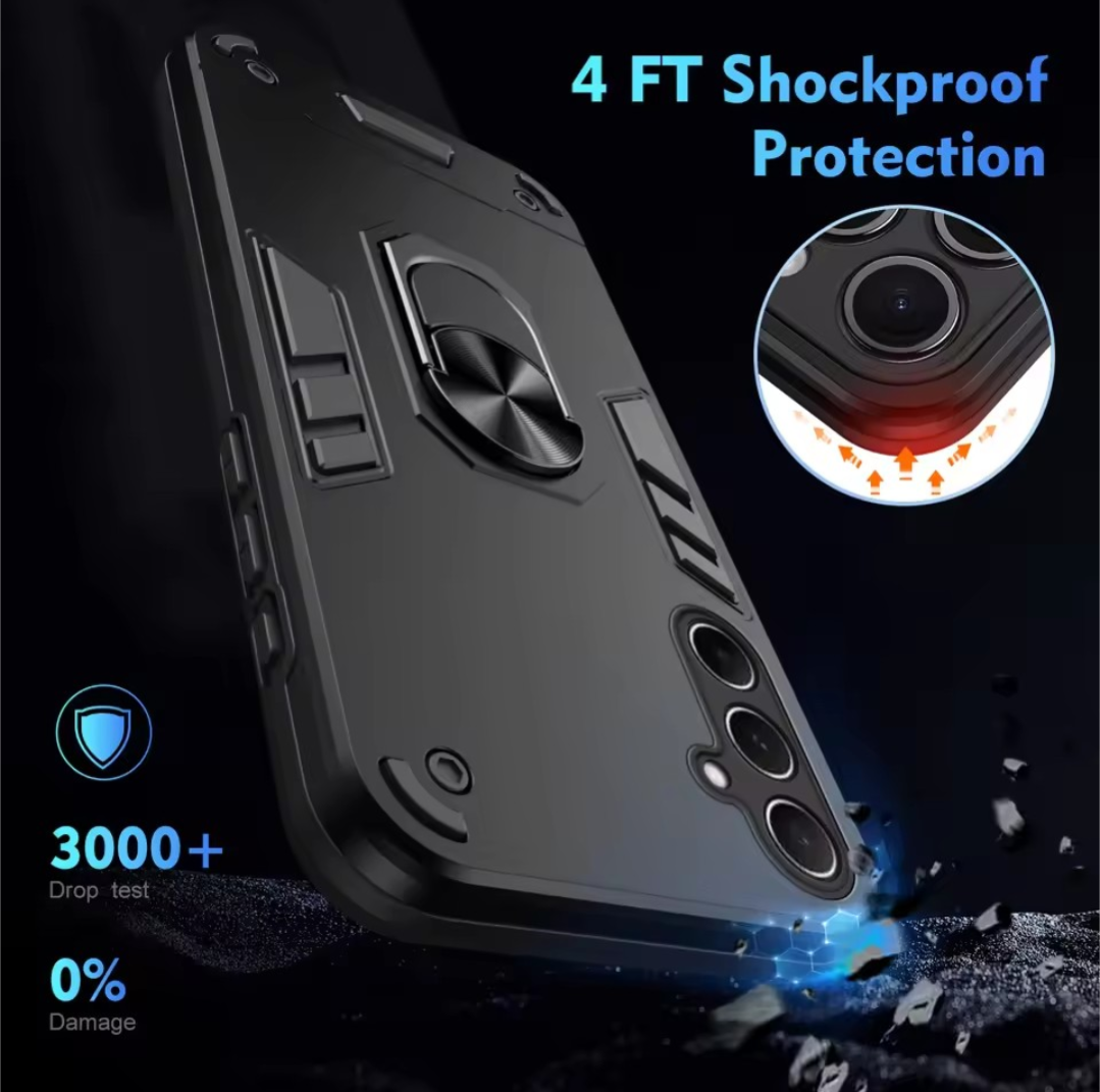 Samsung Galaxy A17 Phone Cover TPU Hard Ring Car Ring Bracket Shockproof Back Cover
