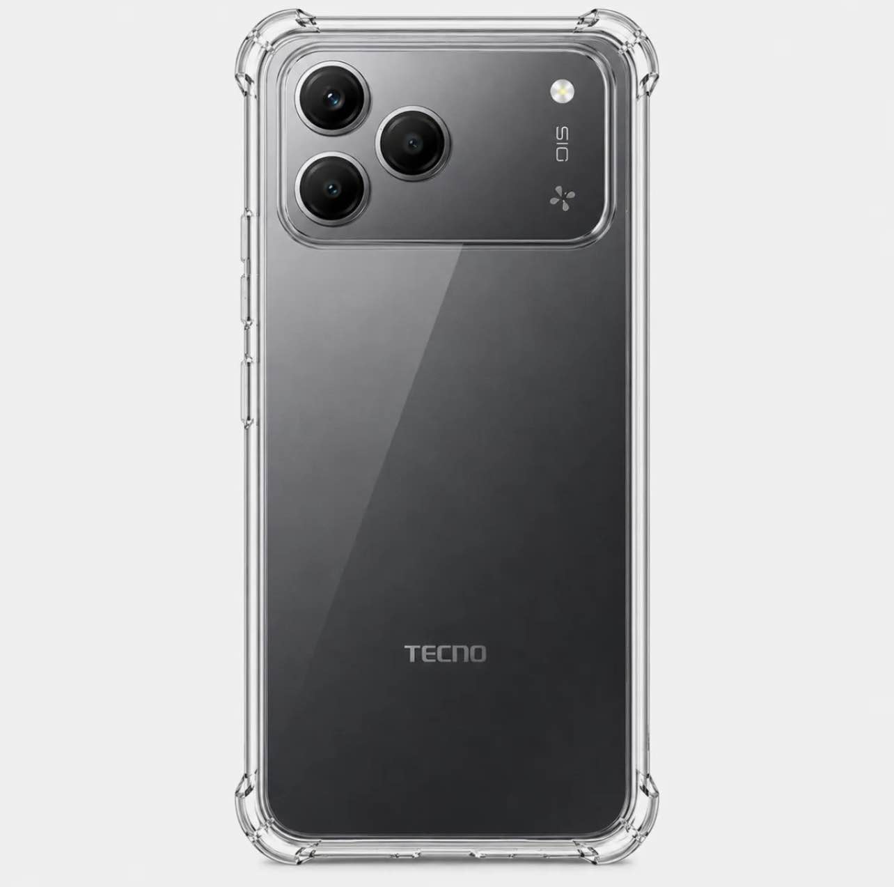 Techno Spark 50 Back Cover Transparent Extra Bumper Anti Shock Soft Crystal Clear Cover