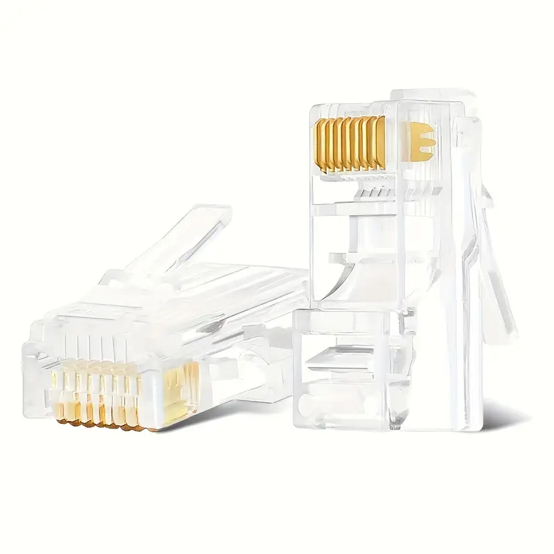 20 Pcs Value Pack RJ45 Connectors For Cat5 Cat5E Cable Plugs, 8P8C Modular Ethernet Cable Wire Head RJ 45 Ends For Standard Solid Or Stranded UTP Ethernet Cable cat 5 cat 5e Crimp Lan Connectors Plug