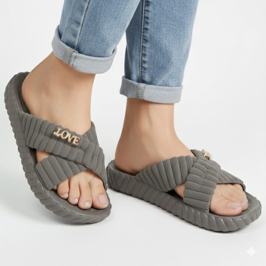 Elegant Women House Slippers & Slip-On Casual Nylon Best Quality Flip Flops for Ladies with XL Sizes