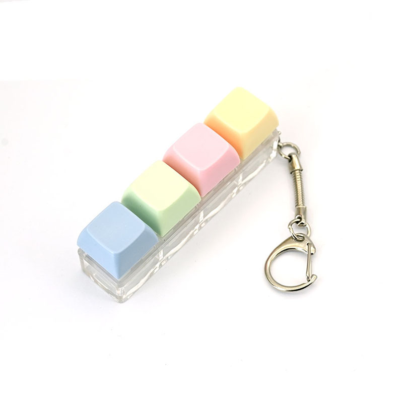 New 3 Keys Finger Keyboard Keycap Stress Relief Fidget Keychain Key Button Gadget Clicker Toy Adult