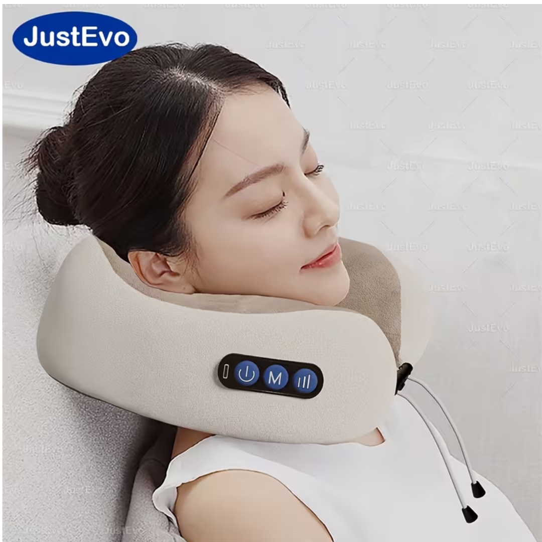 U-Shaped Memory Foam Neck Massage Pillow, Ergonomic Cervical Neck Support Cushion for Home, Car, Office & Travel