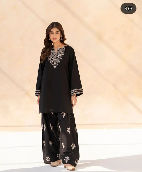 Zaria embroidery 2pc stitch cotton dress for women and stylish girls