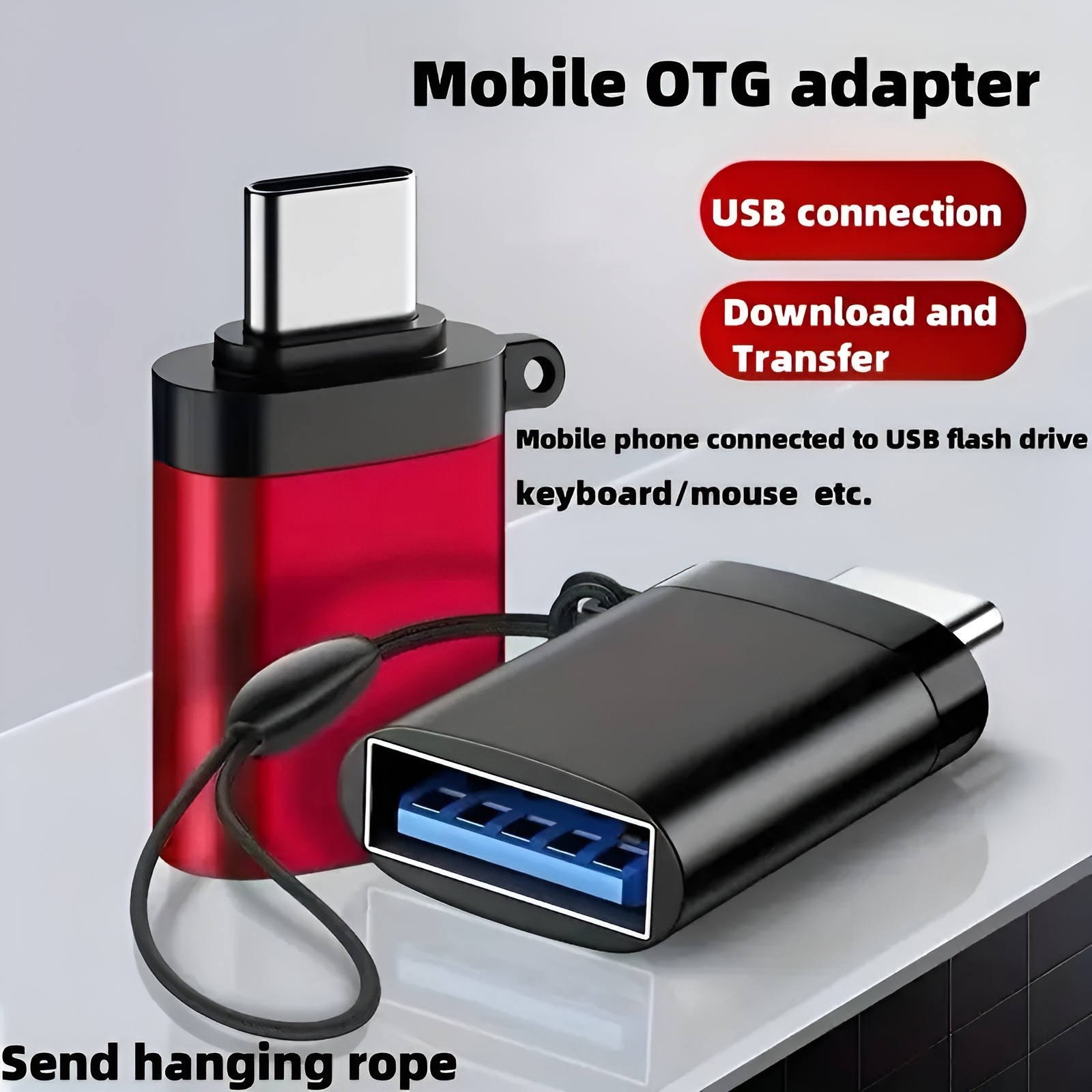 Type- C 3.0 Light Indication USB To OTG Converter or Adapter Hard Metal frame