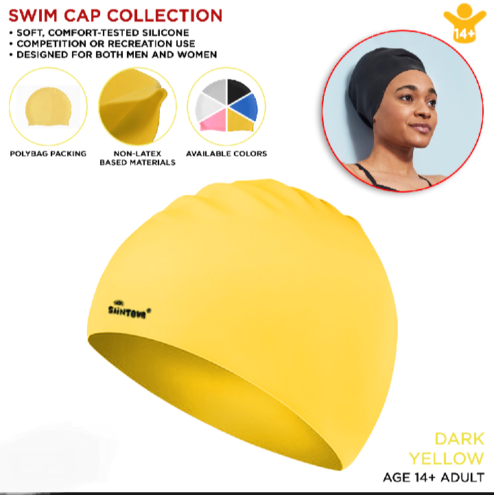 Swimming Cap For Kids Silicone Fun Swim Caps for Swimmers, Waterproof Swim Hat Cap Men Women Water Proof Ear Protection Bathing Silicone Cap Swimming Pool Hat Swimmers Long Hair Cap