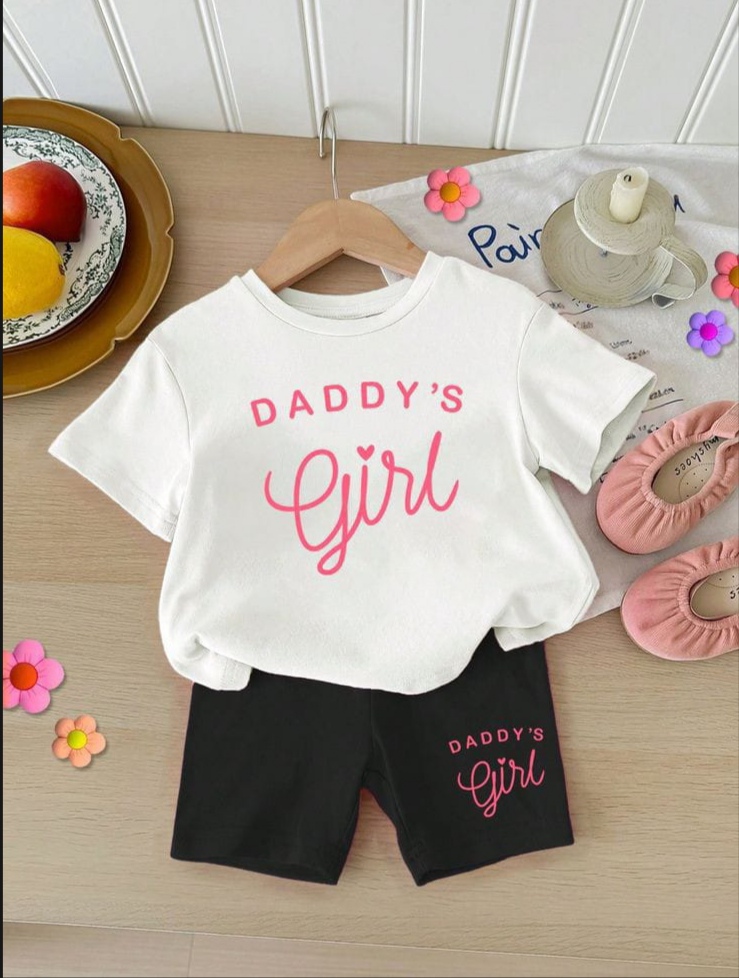 T-shirt And Short Pant For Kids Baby Girls Round Neck Short Sleeves Tee Tops Clothes Sets Dresses Outfit Suit For Unisexual Jannat Place