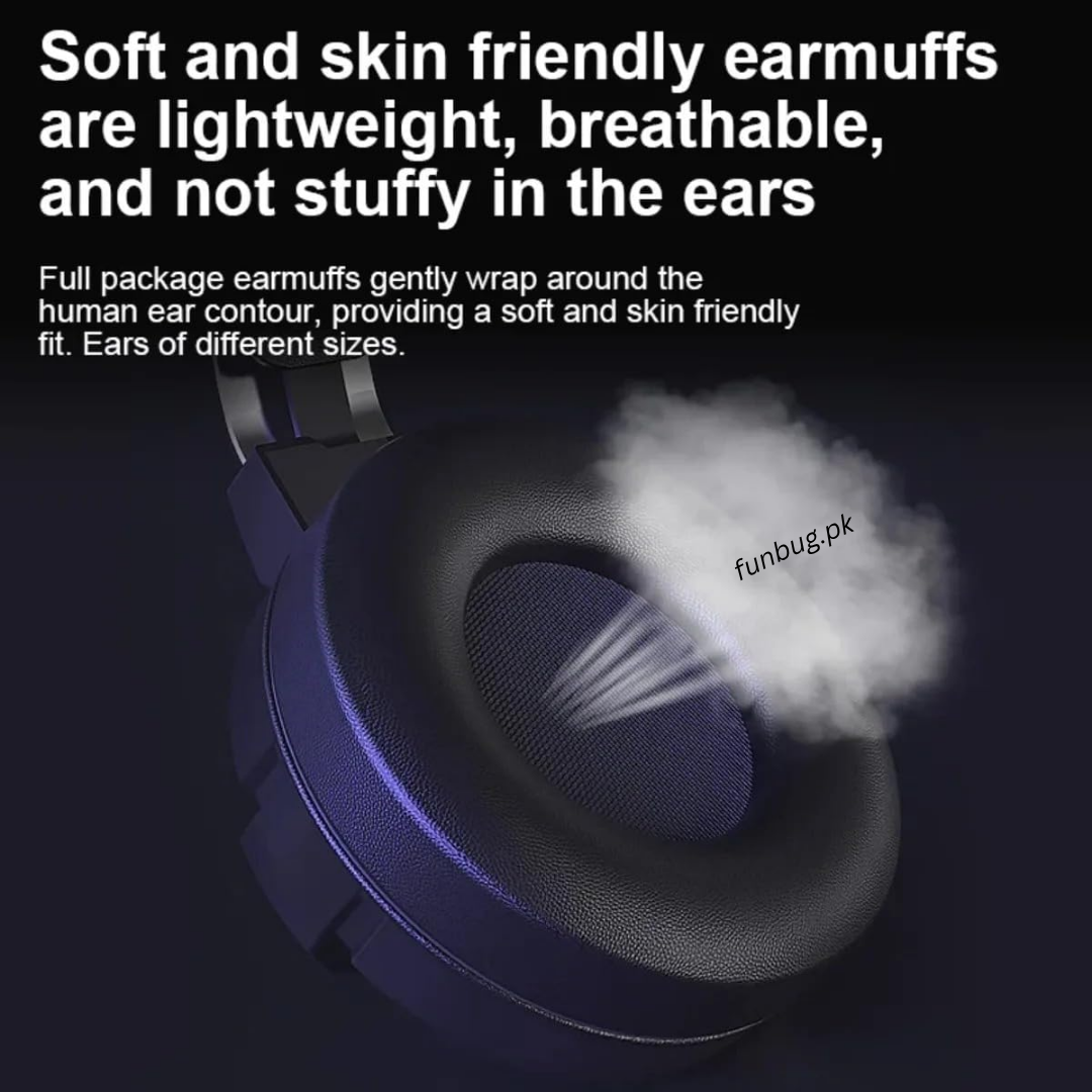 【Professional】 G60 Gaming Headphones Rgb with Mic for PC, Pubg Mobile, PS4, Laptop - 360 Surround Sound Super Bass Vibration Over the Ear Wired Head Phones Headset for Gaming with Noise Cancelling Micophone - By FunBug