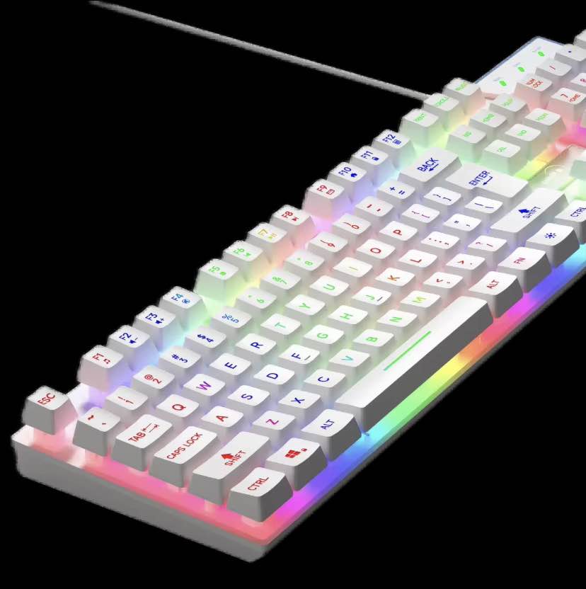 Gaming Keyboard RGB GK100F LED Backlit, Anti-Ghosting, Wired USB, Blue Switches, Durable Keys, PC Laptop Compatible, Ergonomic Design for Esports Typing Setup