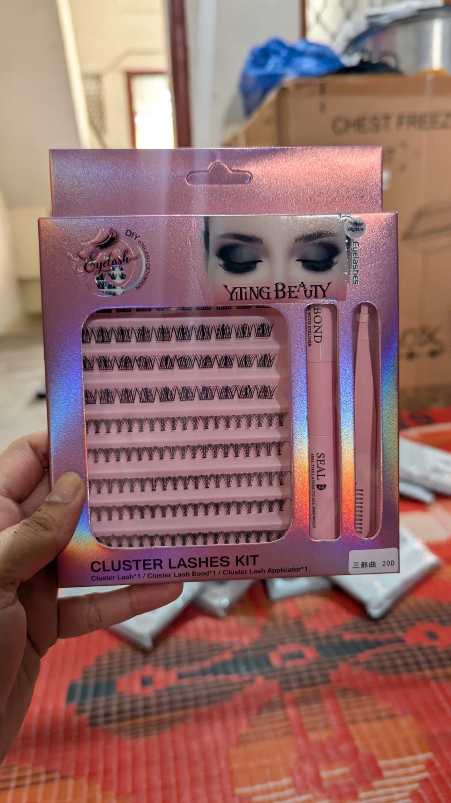 DIY Lash Extension Kit, Lash Clusters With Waterproof Strong Lash Bond And Seal And Eyelash Tweezers Lash Cluster Kit
