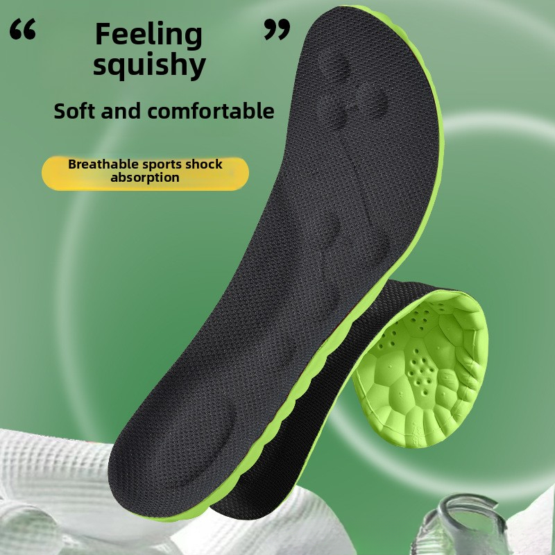 Sport Insoles for Shoes 4D Shock Absorption Deodorant Breathable Cushion Running Insoles for Feet Man Women