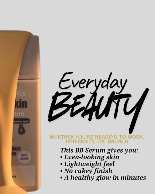 M Cosmetics New Skin BB Serum SPF 30+ | 3 in 1 | Hyaluronic Acid | Soft Ivory | Light Coverage