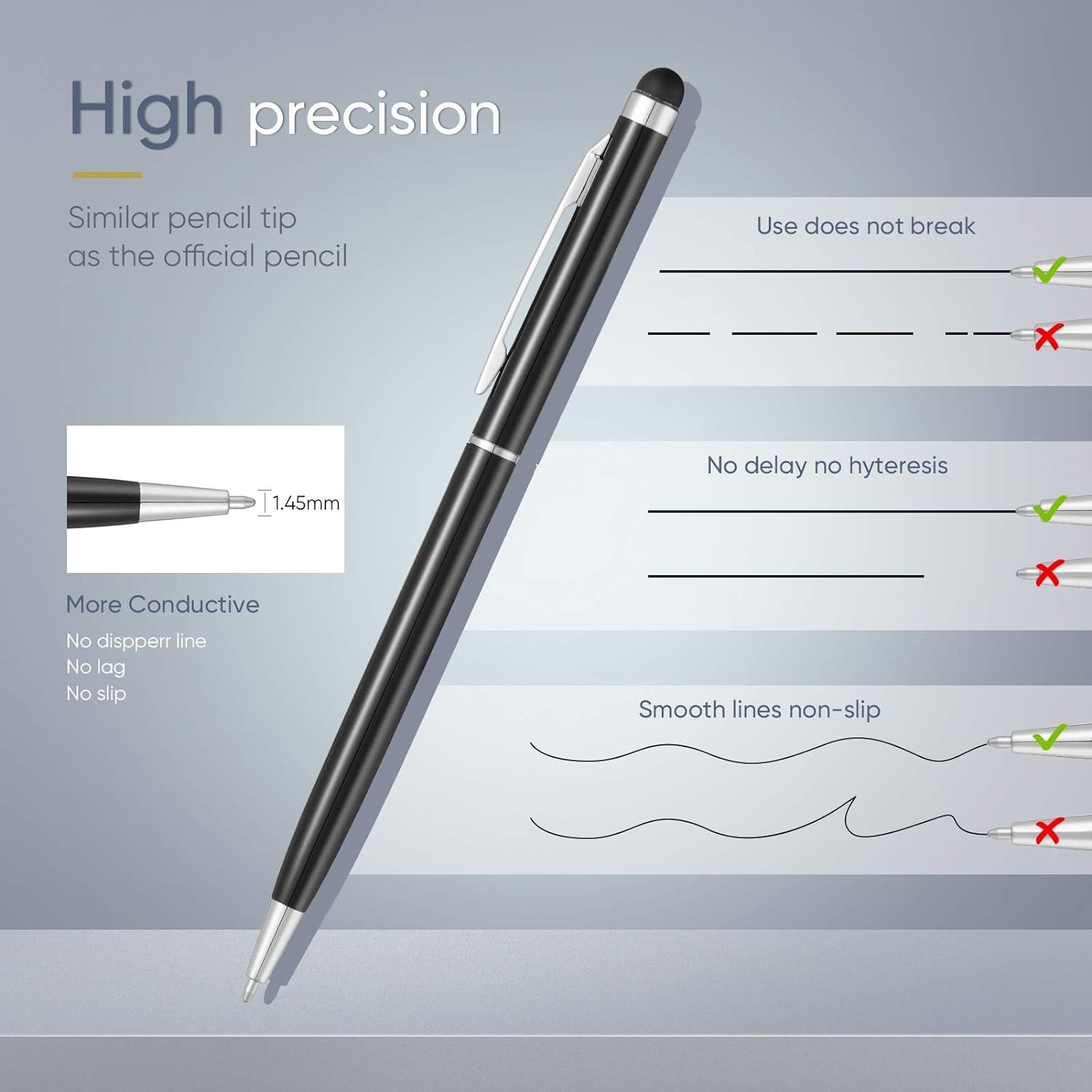 Stylus Pen Ballpoint Pen, Universal 2 in 1 Capacitive Stylus Ballpoint Pen for iPad, Fire tablet, Tablet, All Capacitive Touch Screen Device by MO Mart