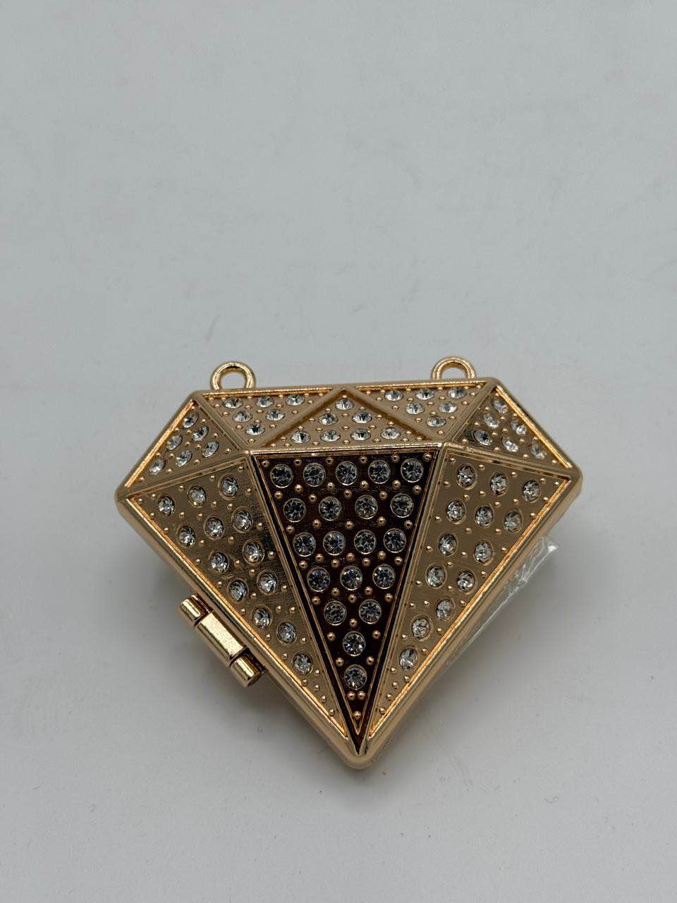 Mini Metallic Diamond Style Clutch with long chain for Women & Girls