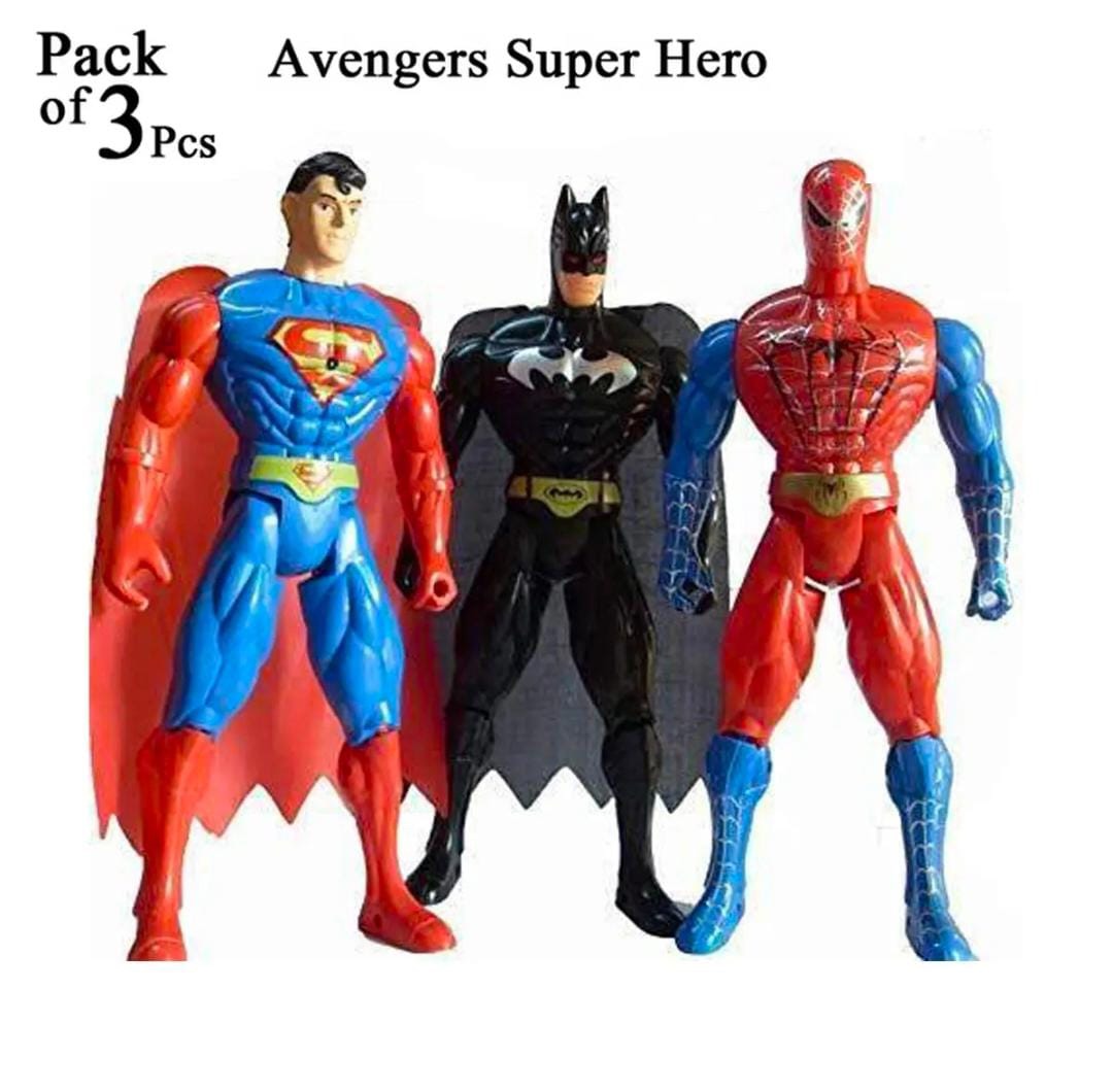 Pack of 3 pieces Super Hero Action Figures with LED Lights Toys for Kids