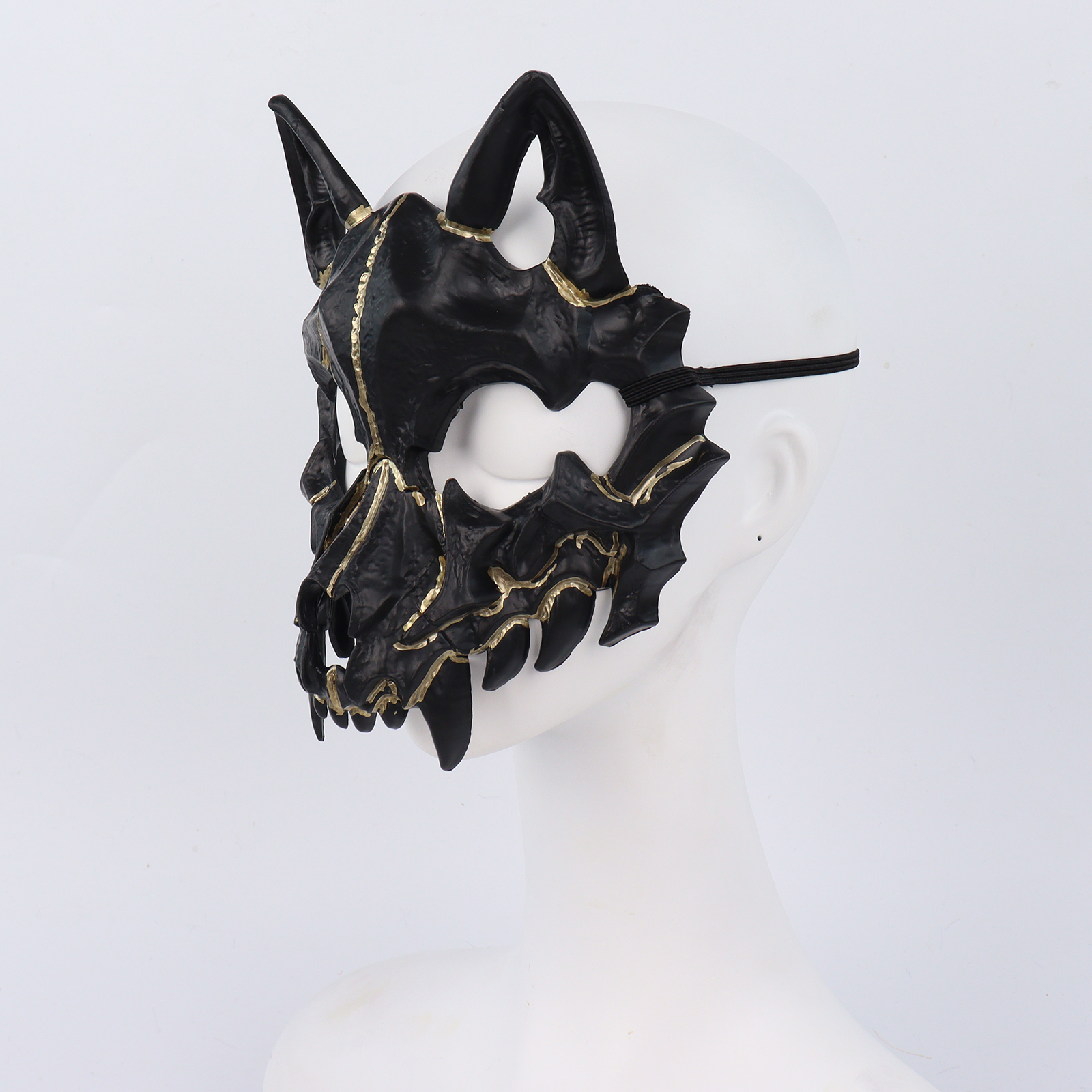 Scary Animal Half Face Mask Costume Cosplay Accessory for Halloween Masquerade Carnival Party