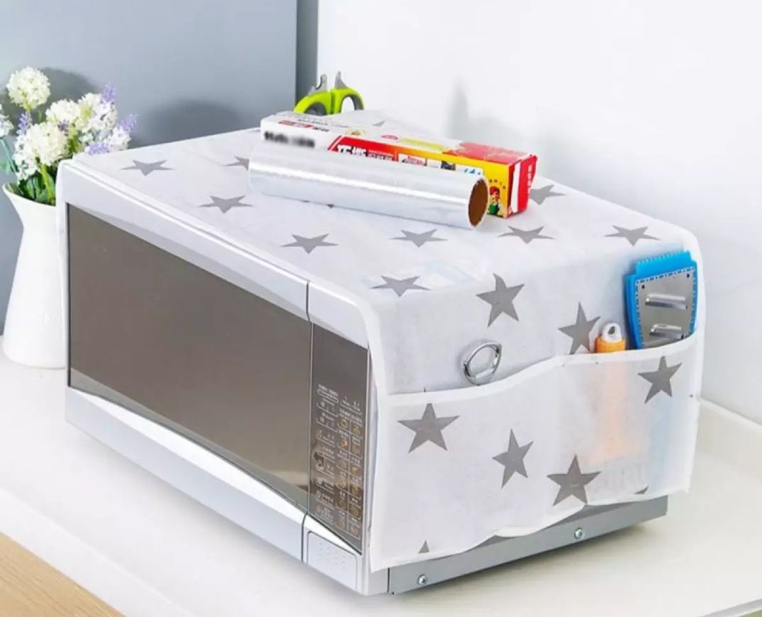 Microwave Dust Cover Water Proof Double Pocket Storage Bag microwave Oven Cover