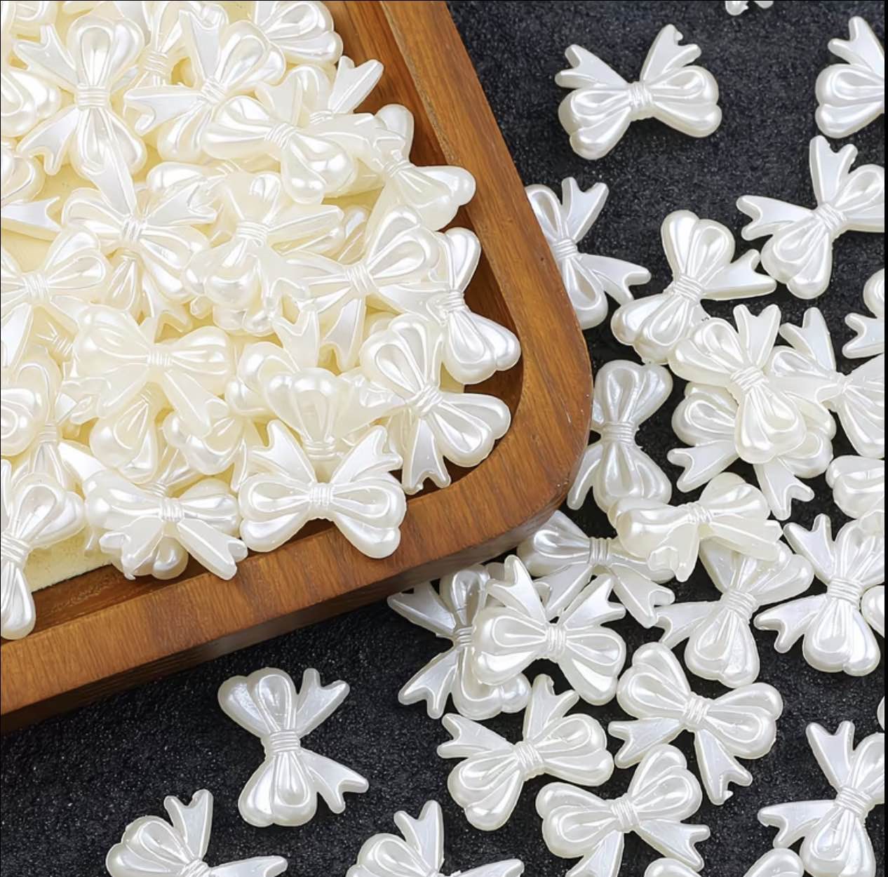 20/50/100pcs White Bow Shape Resin Loose Beads 15x18.5mm DIY Jewelry Making Beads for Bracelet Necklace Earrings Clothing & Shoe Decoration | Falcon Traders Faisalabad