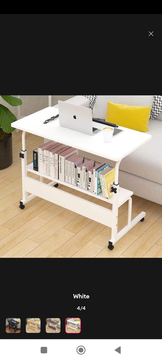 Adjustable Height Laptop Table, Computer Table, Gaming Table, Study Table, Tables with storage Shelves, Side Table, Bed Side Table, available in 8 colors Combinations, Modern Computer Table, Writing Table,Study Table, Size (27 inch Length, 16 inch Width)