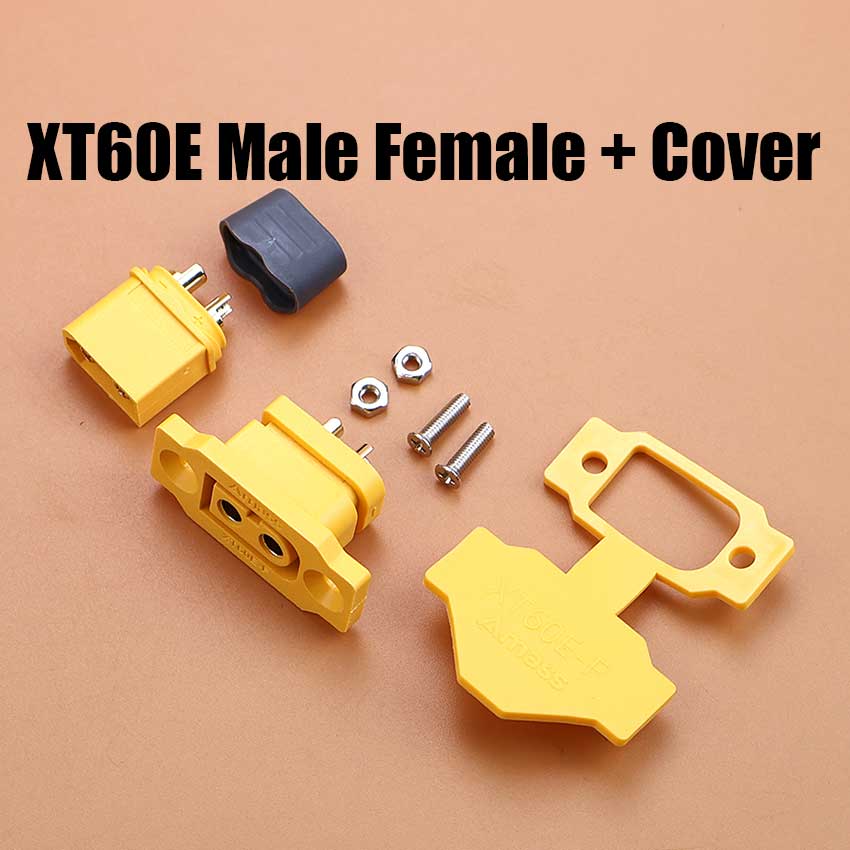 XT60E-F.B Model Airplane Battery Gold-plated 30A High Current Female Plug Mountable XT60E Connector Black / Yellow