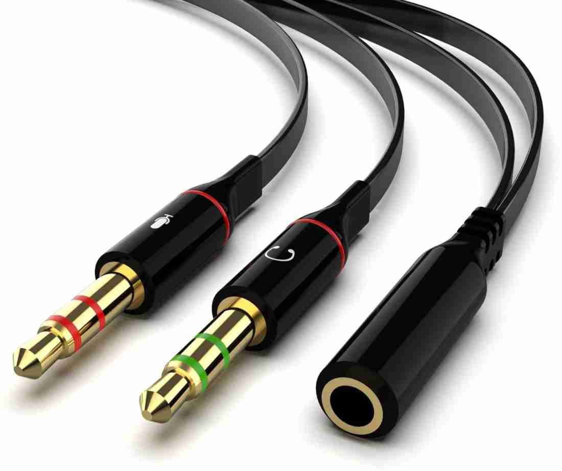 Headphone and Microphone Splitter Cable for PC 3.5mm Jack Adapter Convertors 3.5mm Headphone/Microphone Transform Female to 2 Dual 3.5mm Male for Computer Simultaneously Y Splitter Audio