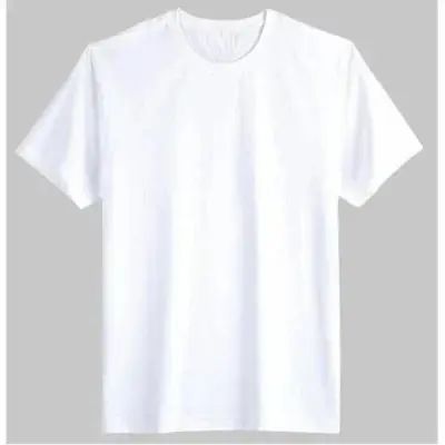 White Plain basic round neck half sleeves T shirts for men's cotton fabric for summer wear