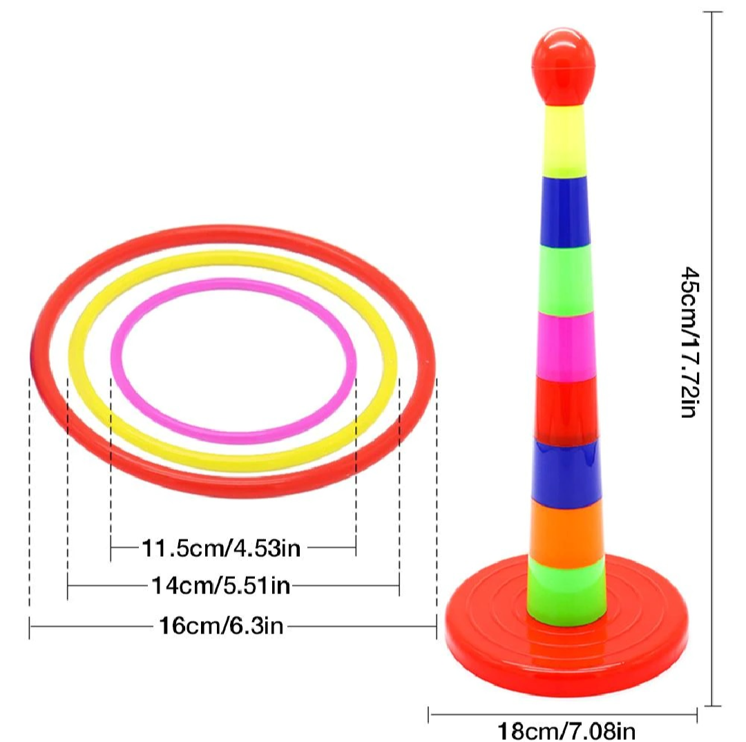 Ring Tower Quoits Ring Tower, Ring Toss Game  - Multicolor -