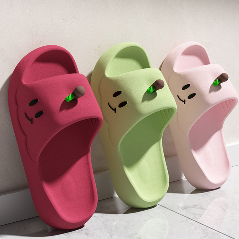 Cartoon  Thick Bottom Indoor Slippers Women Summer 2026 Soft Cloud EVA Home Slippers Woman's Cute Candy Color House Slides