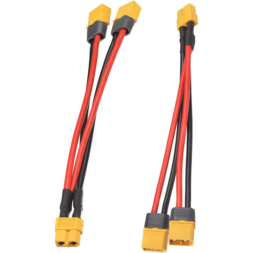 2pcs XT60 Y Splitter 14AWG XT60 Parallel Battery Connector Cable for Quadcopter RC Car