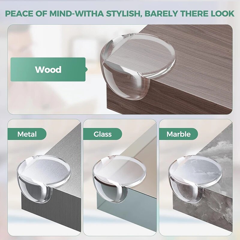 Table Corner Protector Transparent Self-Adhesive Anti-Collision Furniture Corner Protector 4-Pcs