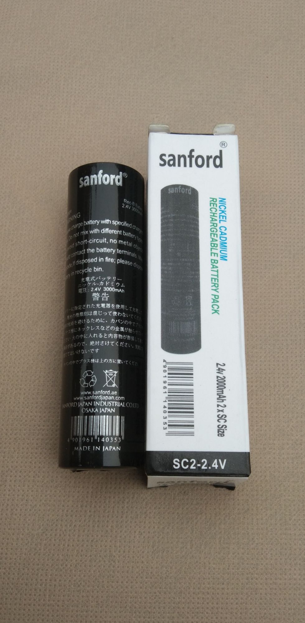 Sanford 2.4V Size-2SC 2000mah Cell NiCd Rechargeable Battery with Button Top
Sanford GFL-3827/3854 Torch Light Battery Cell 2.4V 2SC 2000mAh