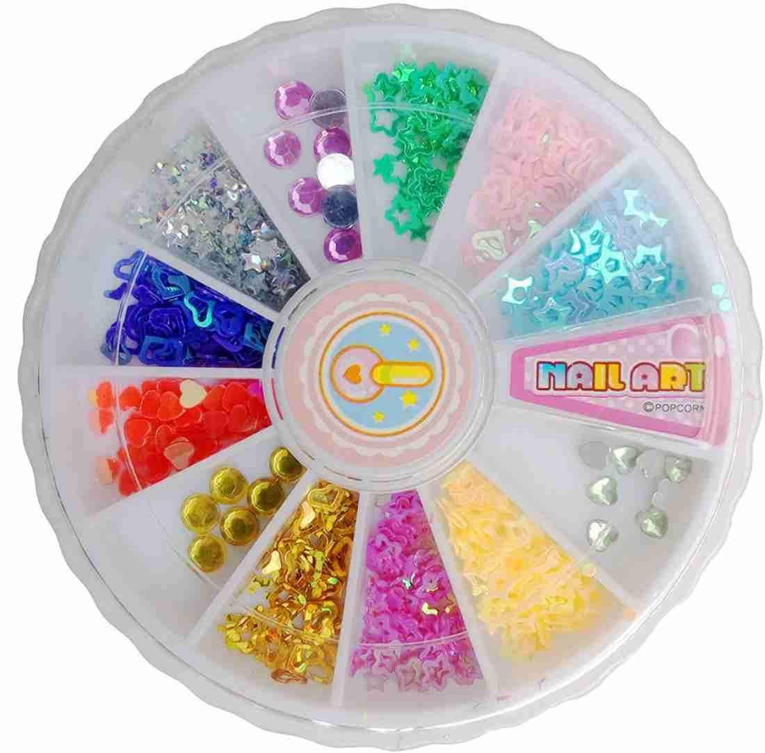 DIY Fashion Nail Art Set for Girls with Artificial Nails, Glitter Nail Paint and beautiful stones, Birthday Gift for little girls