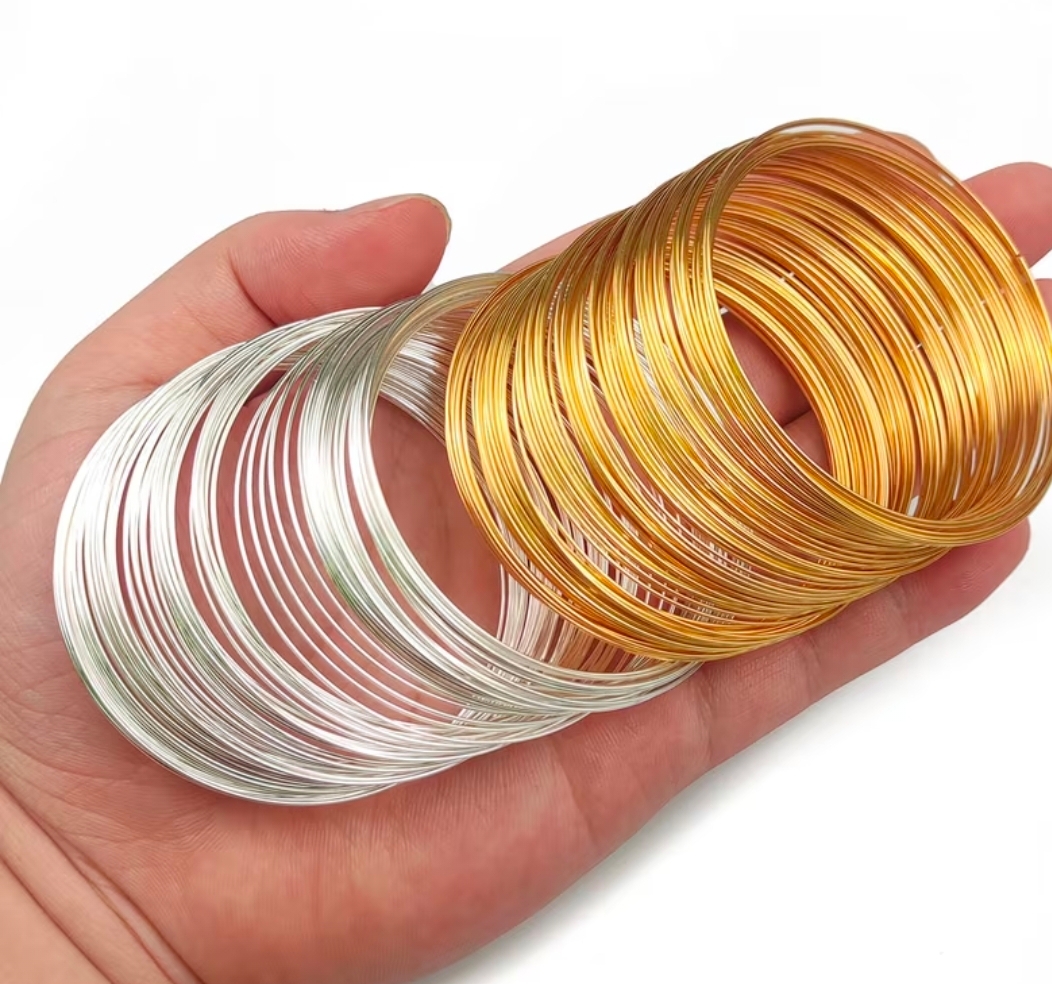 Memory wire pack of 20/ 50 / 100 / 200 /500 / Loops . Wire for Bracelets . Bangles and trending jagra bracelet making .DIY jewelery work