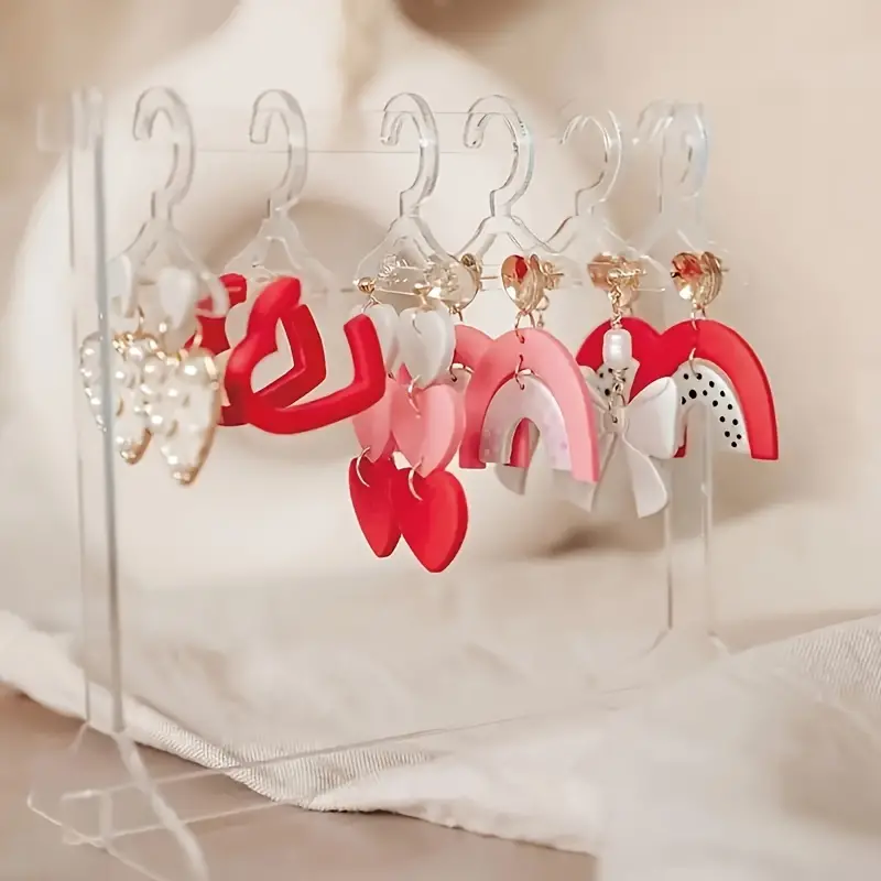 Mini Coat Hanger Rack Earring Display Stand Large Capacity Jewelry Storage Jewelry Show Case Arrings Organizer Ear Stud Holder