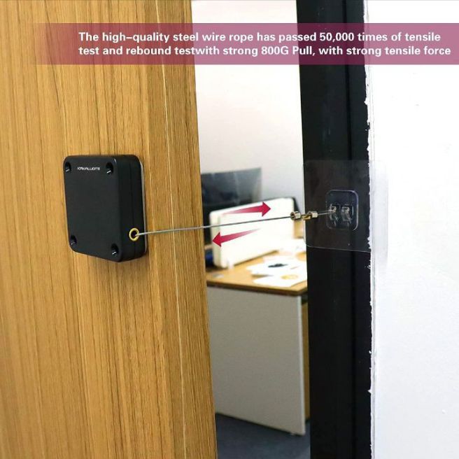 Portable Automatic Stainless Steel Door Closer Multifunctional Punch-Free Sensor Door Closer with Drawstring