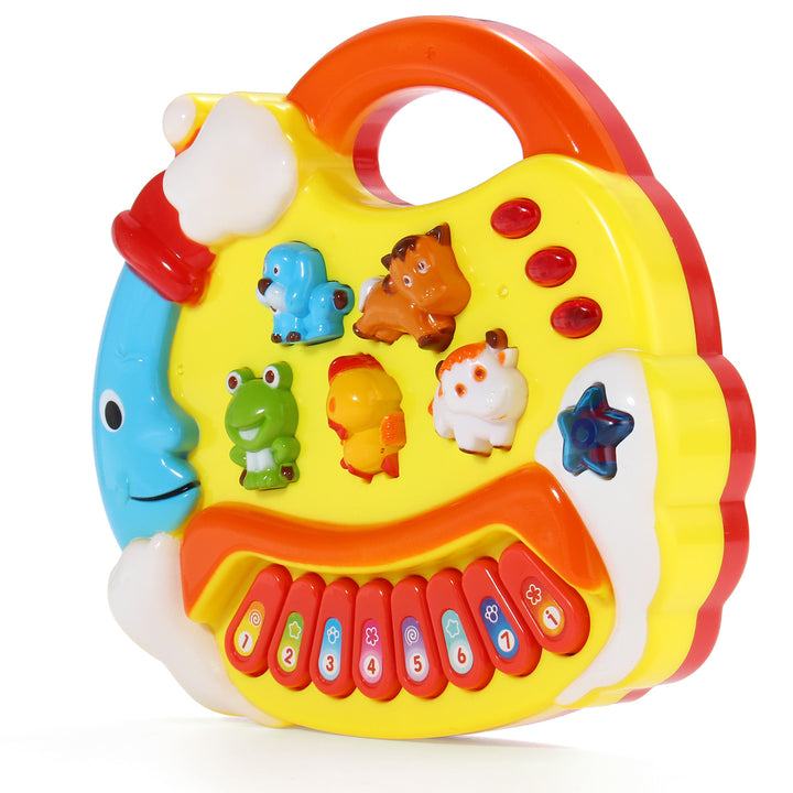 SUPER TOY Plastic Musical Piano Toy with Animal Sound for Kids (Multicolor) (Without Battery)