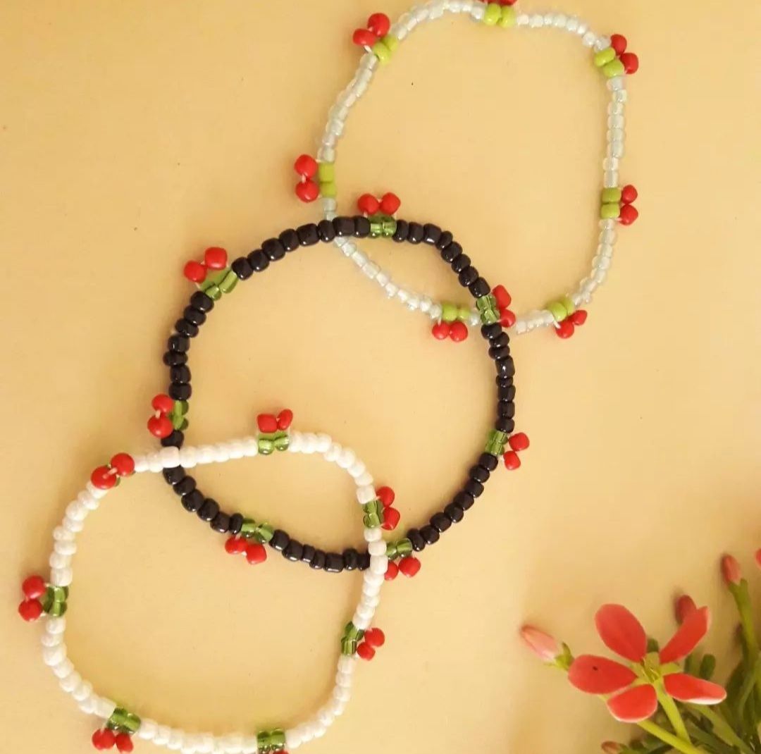 Pack Of 3 Cherry Beads Bracelet | Rings | New Trending