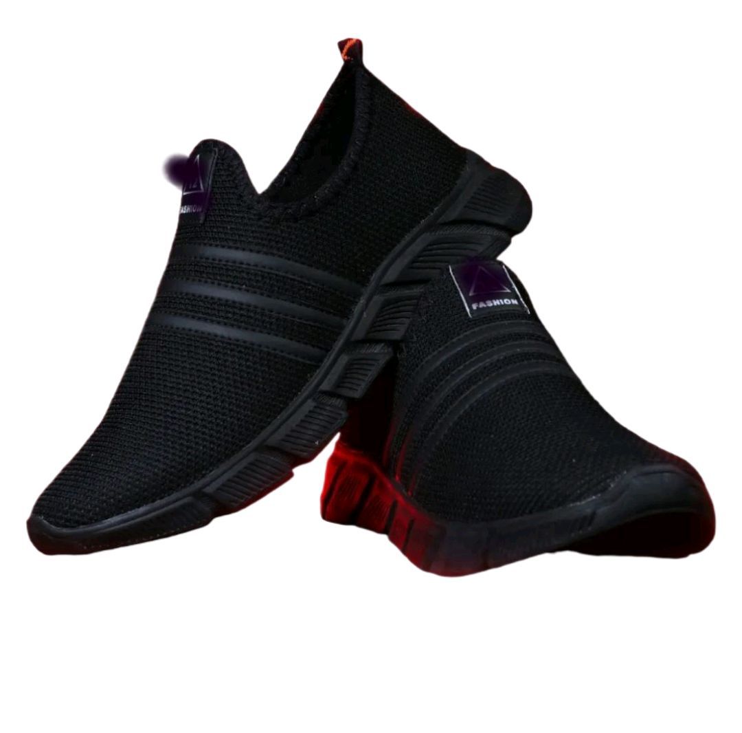 Men's Running Shoes Men's Slip-on Shoes Tennis Walking Casual Shoes Black Gym Breathable Rubber Work Shoes